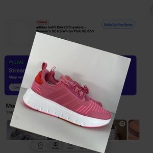 Adidas Pink and White Running ShoeS NWT